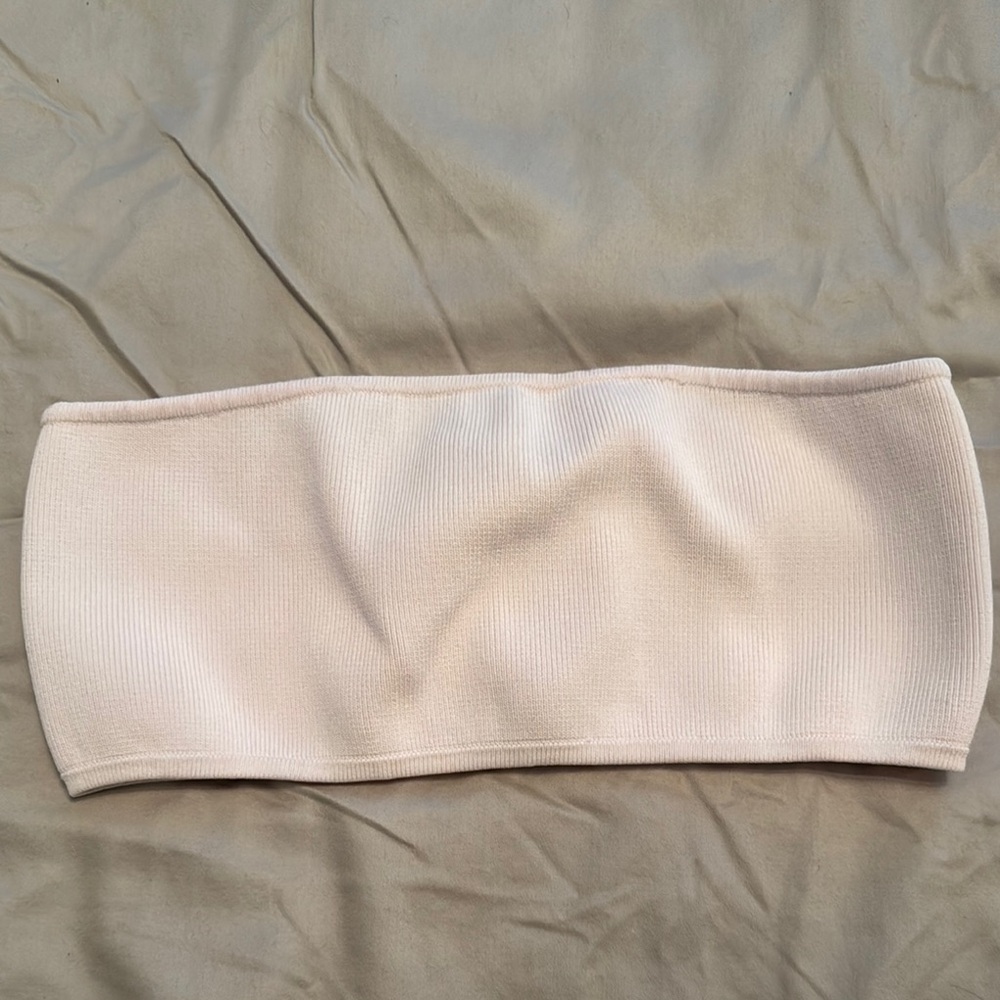 Light pink/white balmain X H&M crop ribbed top size 10